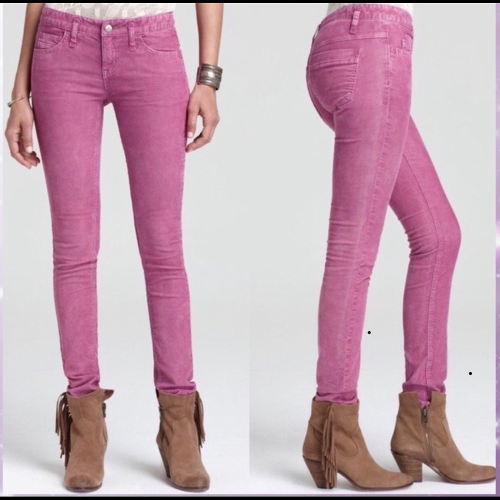 NWT FREE PEOPLE HOT ROSE CORDUROY SIZE 26